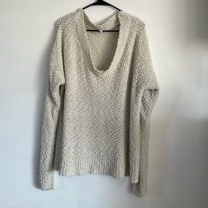 White popcorn sweater